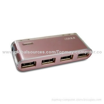 4-port USB2.0 Hub with 1.5/12/480Mbps Data Transfer Rate, Supports Plug-and-play Function